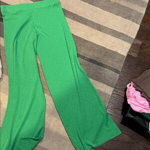 Zara Green Wide-Leg Pants